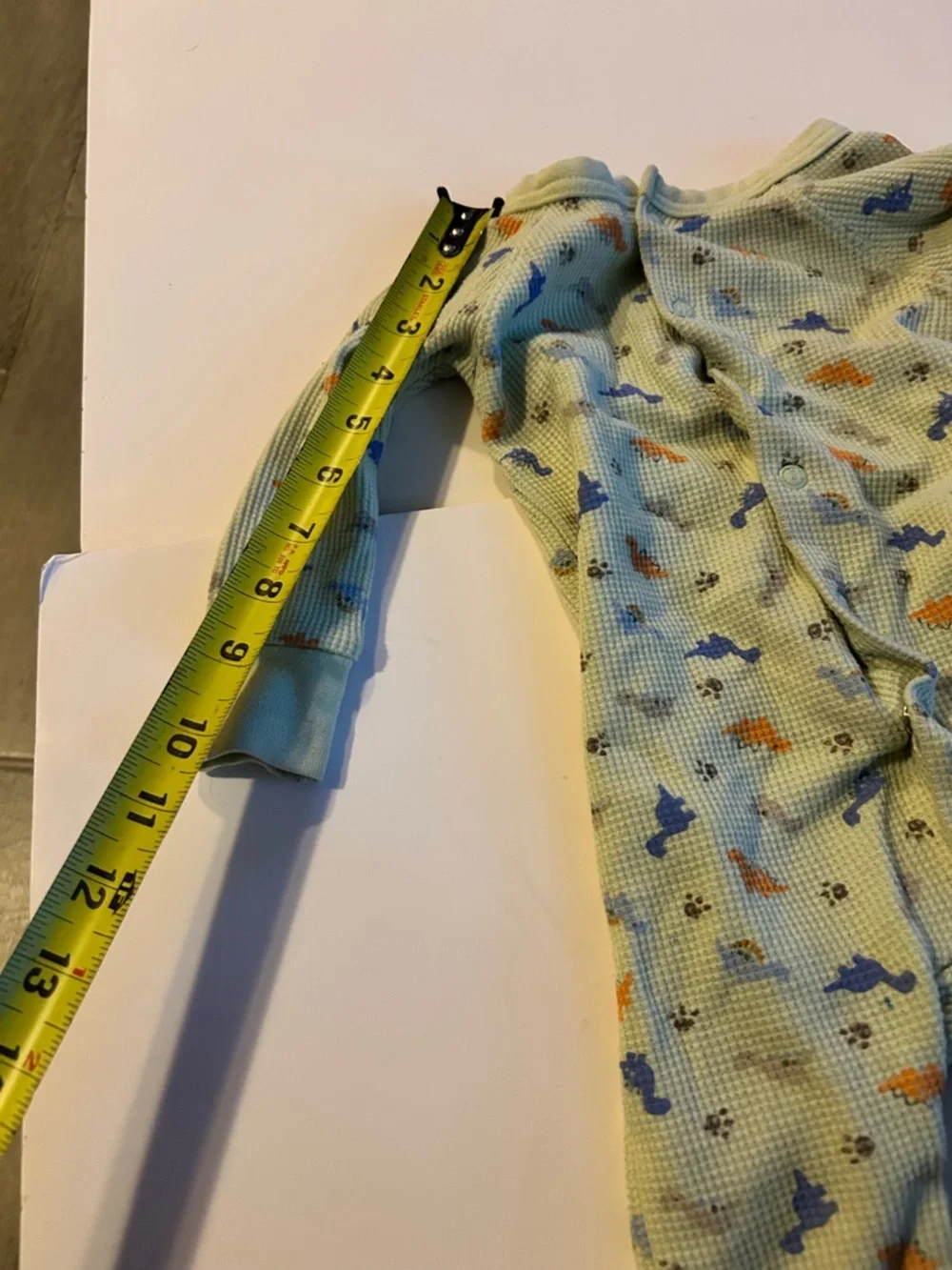 Carter's Light Green Dino Waffle-Knit One-Piece bodysuit - size 12 Months